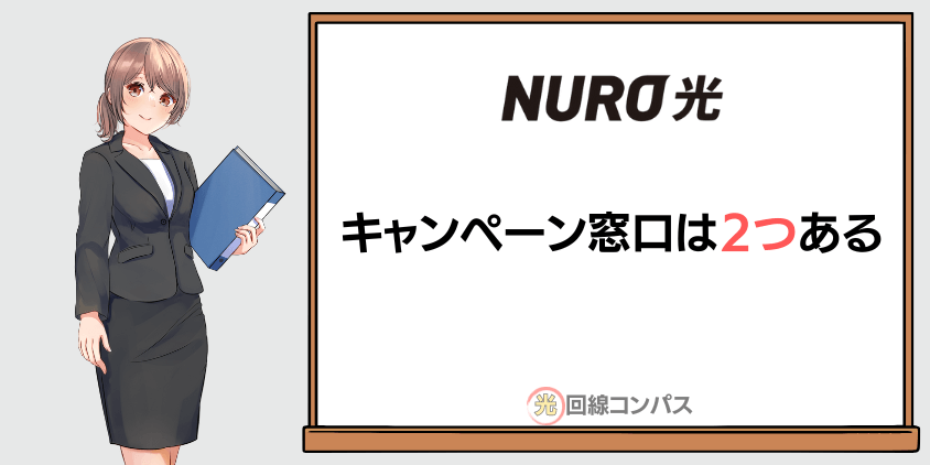 NURO光のキャンペーン窓口は2種類ある