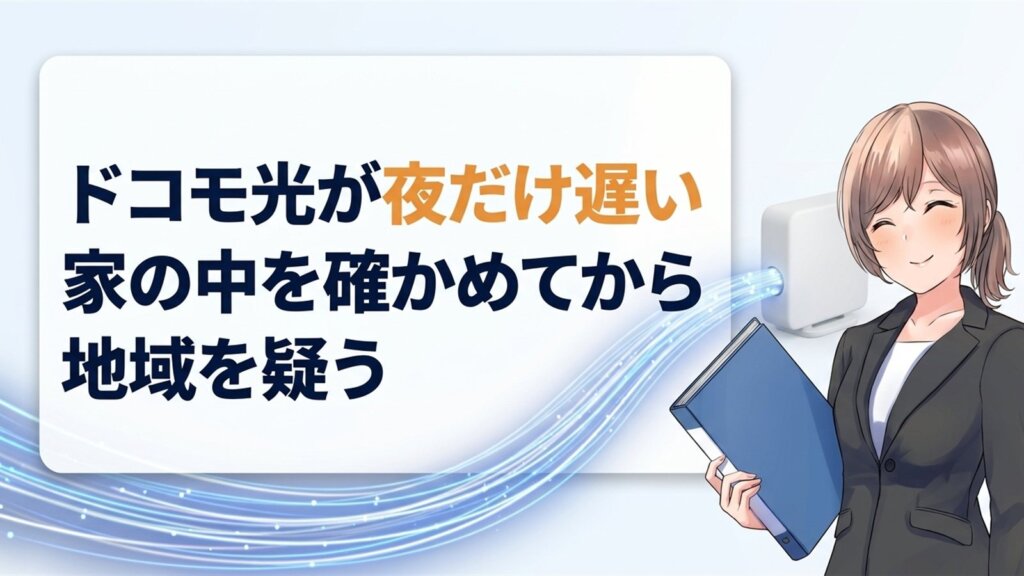 ドコモ光が夜だけ遅い｜家の中を確かめてから地域を疑う