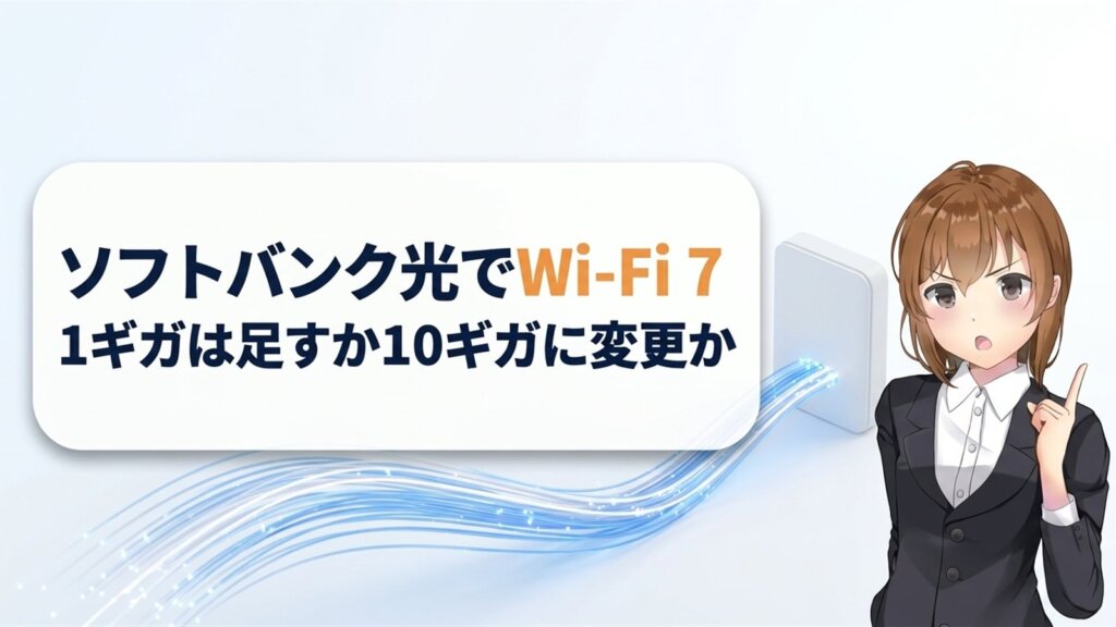 ソフトバンク光でWi-Fi 7｜1ギガは足すか10ギガに変更か