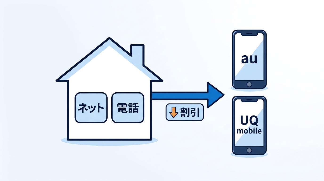 ビッグローブ光のネットと電話のセットでauとUQ mobileが割引