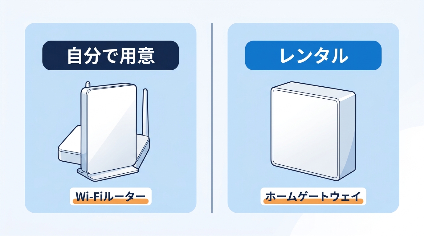 enひかりのWi-Fiは自分で用意するかレンタル（ホームゲートウェイ）