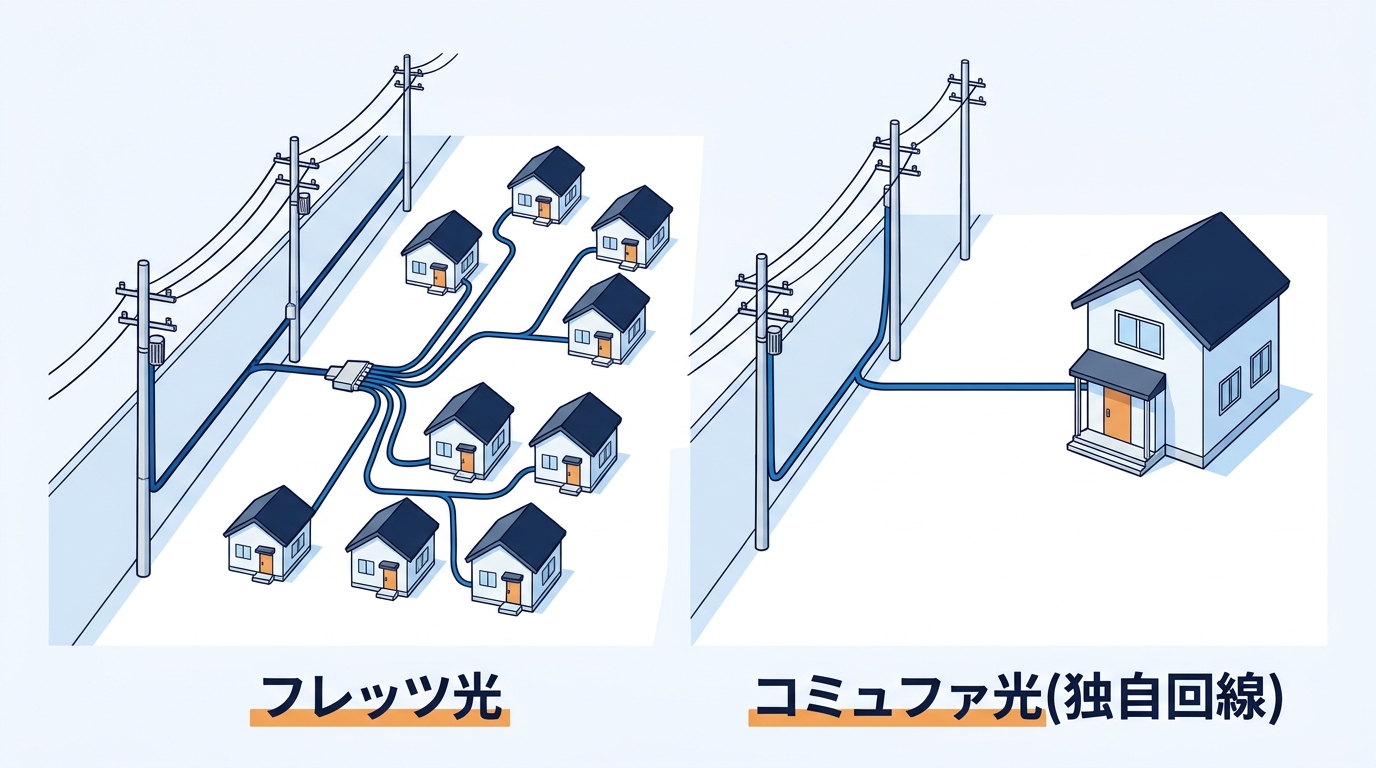 フレッツ光とコミュファ光(独自回線)の違い