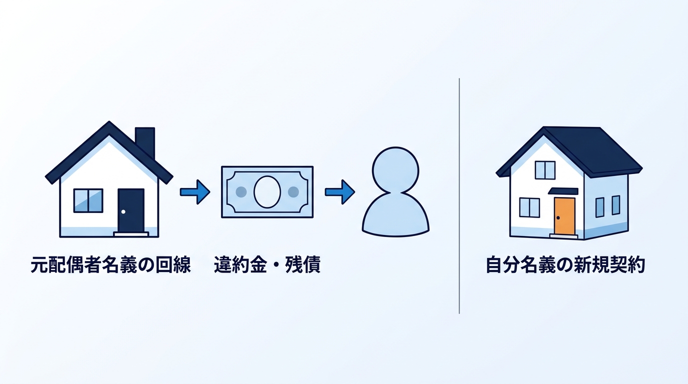 元配偶者名義の回線を解約すると違約金・残債は名義人に請求される