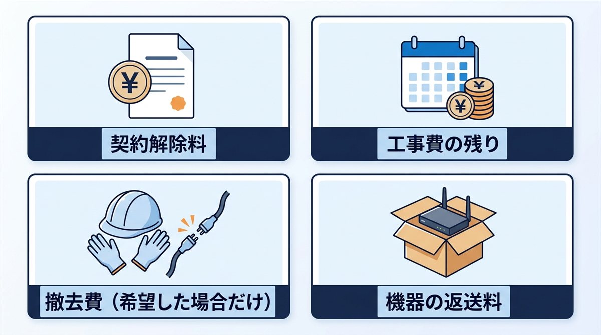 解約でかかる4つの費用