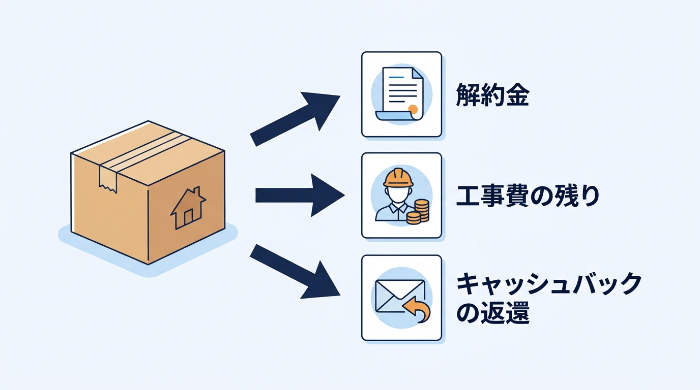 1年以内に引っ越すとかかる解約金・工事費の残り・キャッシュバックの返還