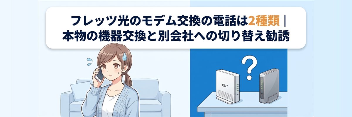 フレッツ光のモデム交換の電話は2種類｜本物の機器交換と別会社への切り替え勧誘