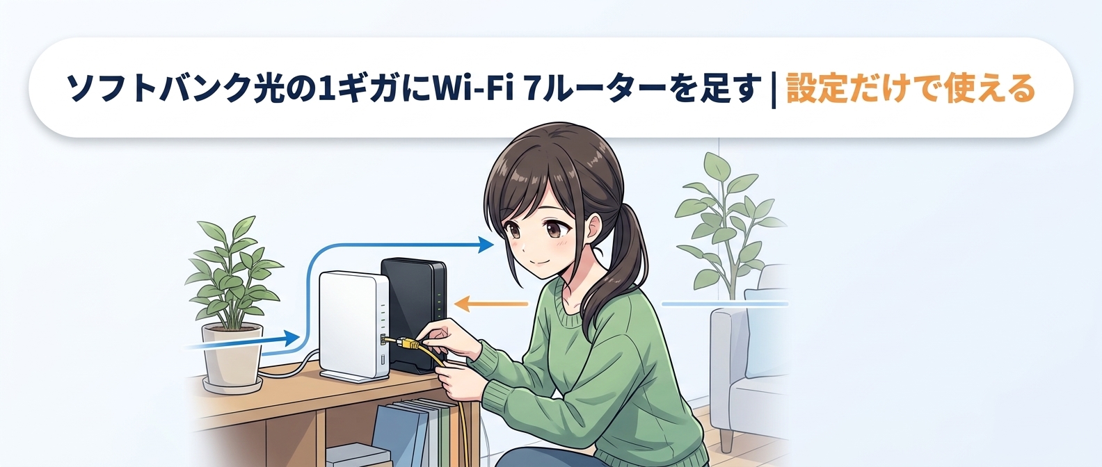 ソフトバンク光の1ギガにWi-Fi 7ルーターを足す|設定だけで使える