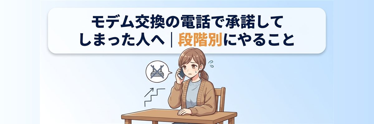 モデム交換の電話で承諾してしまった人へ｜段階別にやること