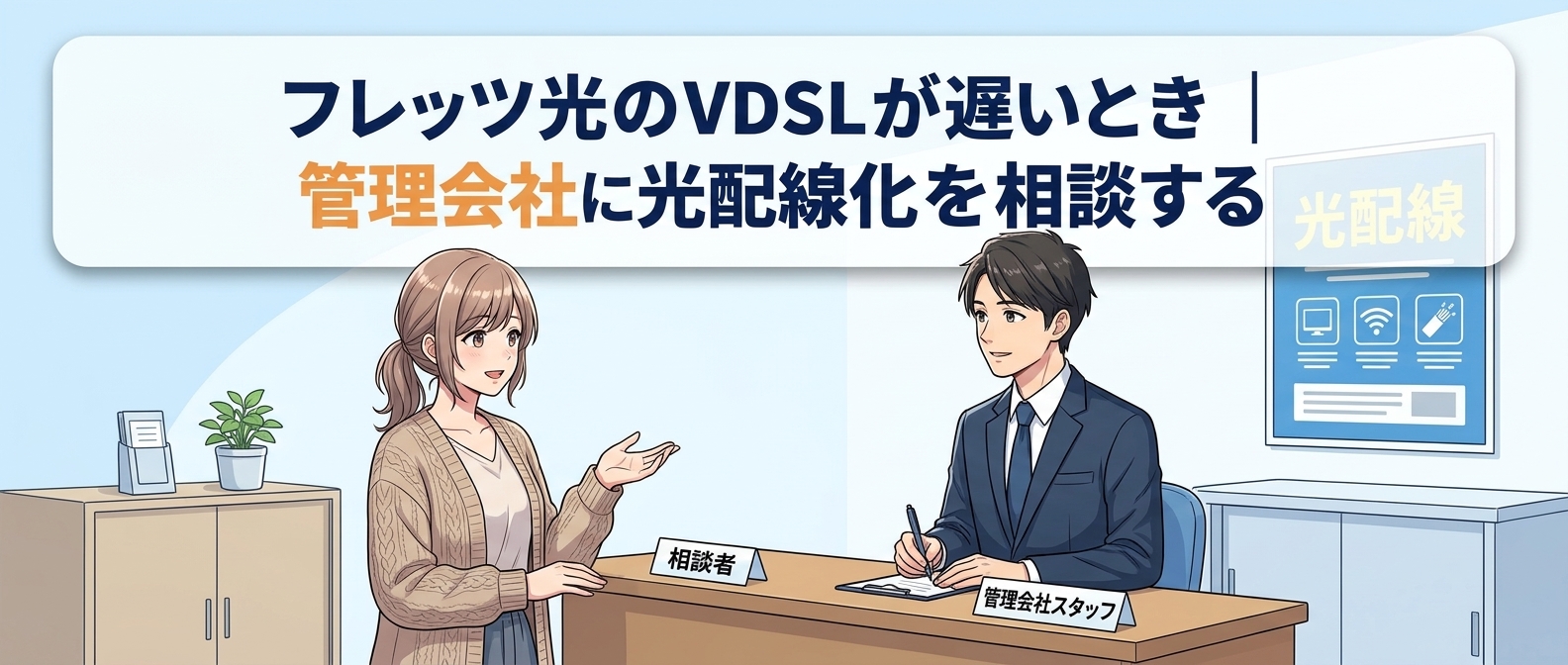 フレッツ光のVDSLが遅いとき|管理会社に光配線化を相談する