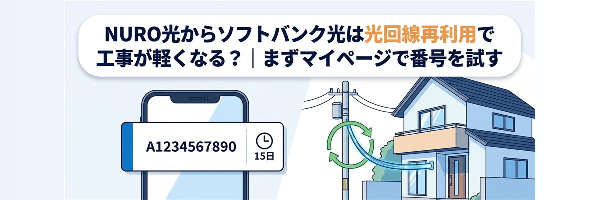 NURO光からソフトバンク光は光回線再利用で工事が軽くなる?|まず承諾番号を確かめる