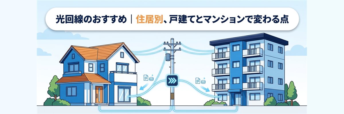光回線のおすすめ｜住居別、戸建てとマンションで変わる点