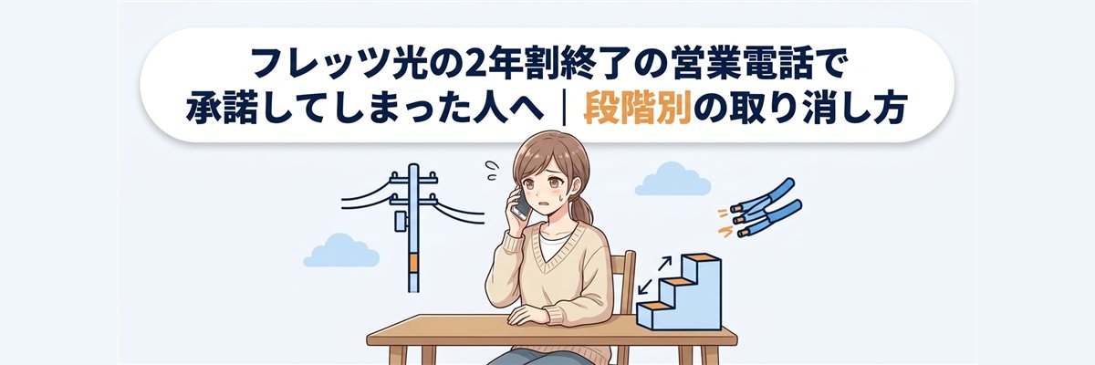 フレッツ光の2年割終了の営業電話で承諾してしまった人へ｜段階別の取り消し方