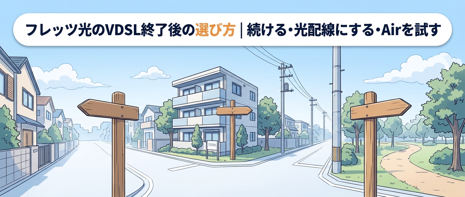 フレッツ光のVDSL終了後の選び方|続ける・光配線にする・Airを試す