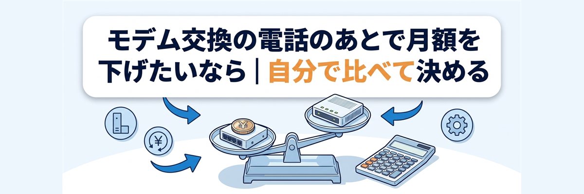 モデム交換の電話のあとで月額を下げたいなら｜自分で比べて決める