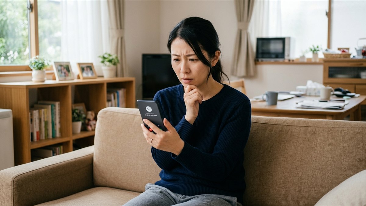 知らない番号からの勧誘電話に戸惑う人