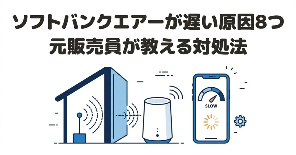 ソフトバンクエアーが遅い原因8つ|元販売員が教える対処法