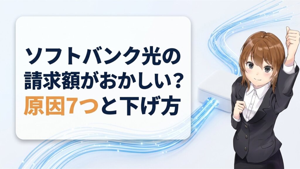 ソフトバンク光の請求額がおかしい?原因7つと下げ方